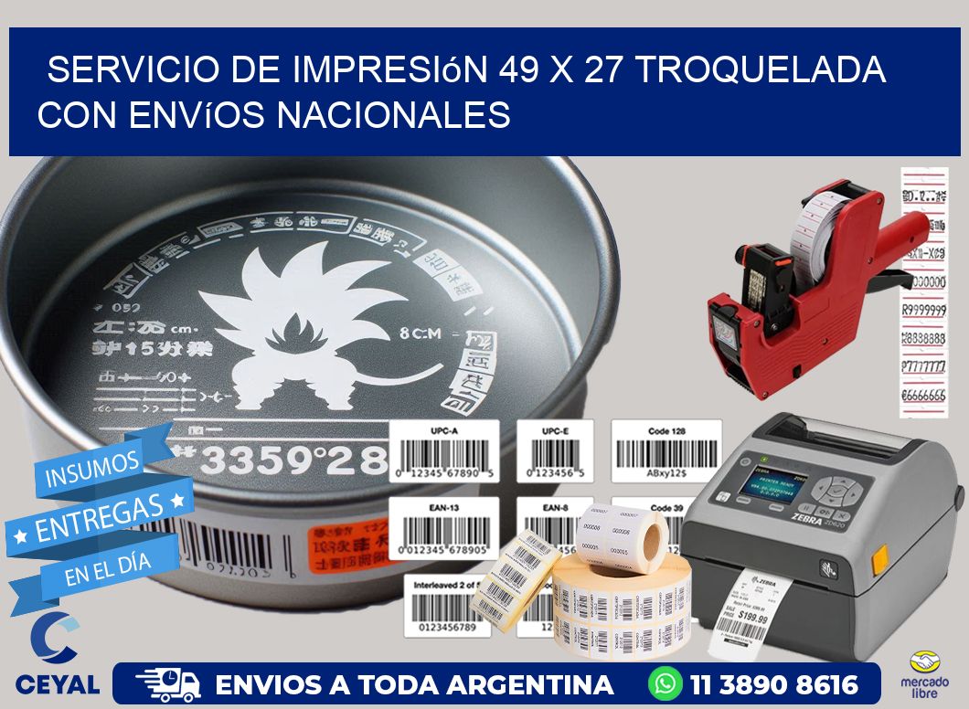 Servicio de impresión 49 x 27 troquelada con envíos nacionales