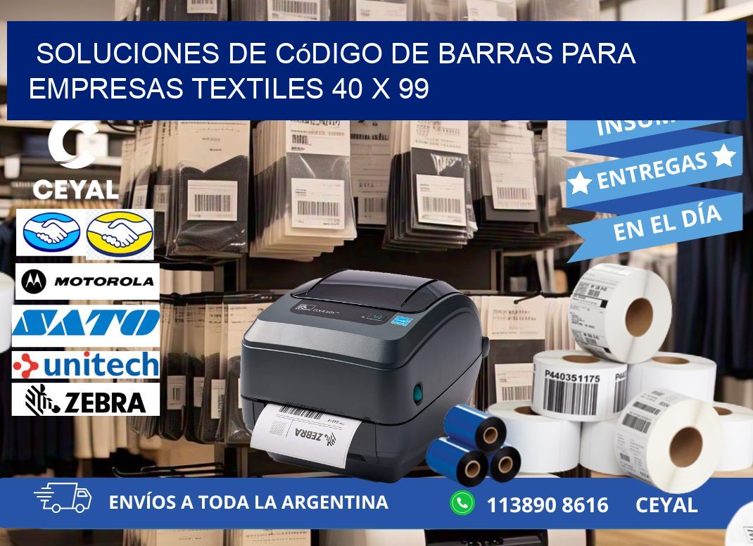 Soluciones de Código de Barras para Empresas Textiles 40 x 99