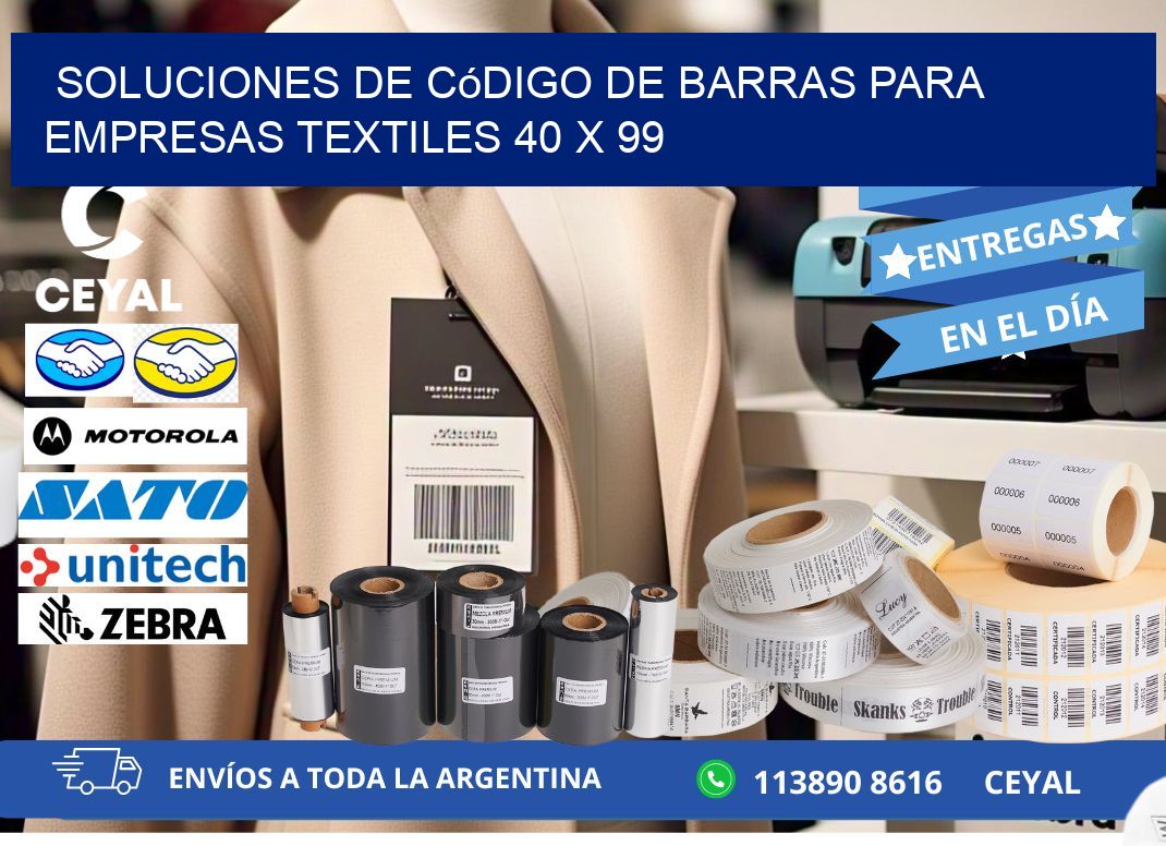 Soluciones de Código de Barras para Empresas Textiles 40 x 99
