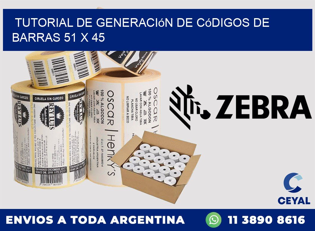 Tutorial de Generación de Códigos de Barras 51 x 45