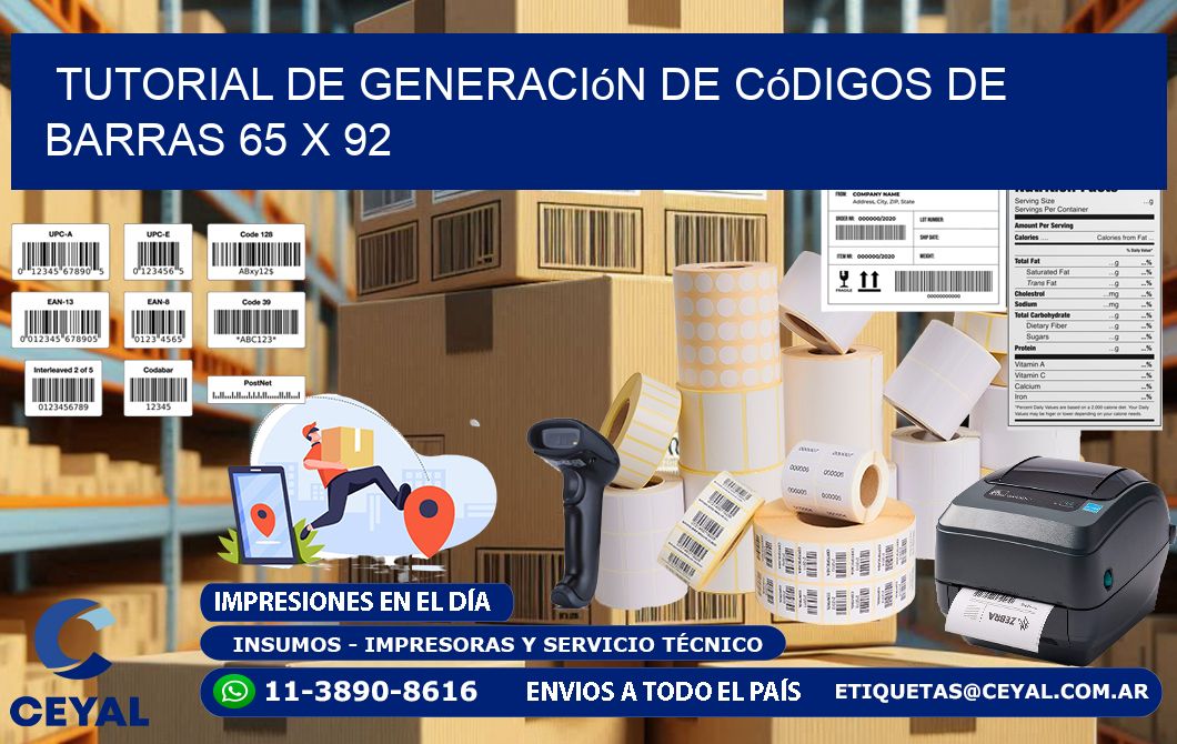 Tutorial de Generación de Códigos de Barras 65 x 92