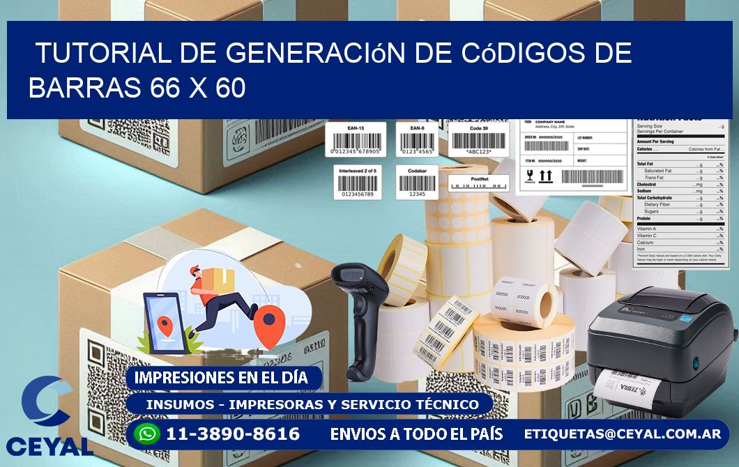 Tutorial de Generación de Códigos de Barras 66 x 60