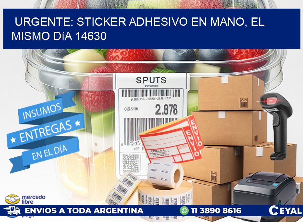 Urgente: Sticker adhesivo en Mano, el Mismo Día 14630