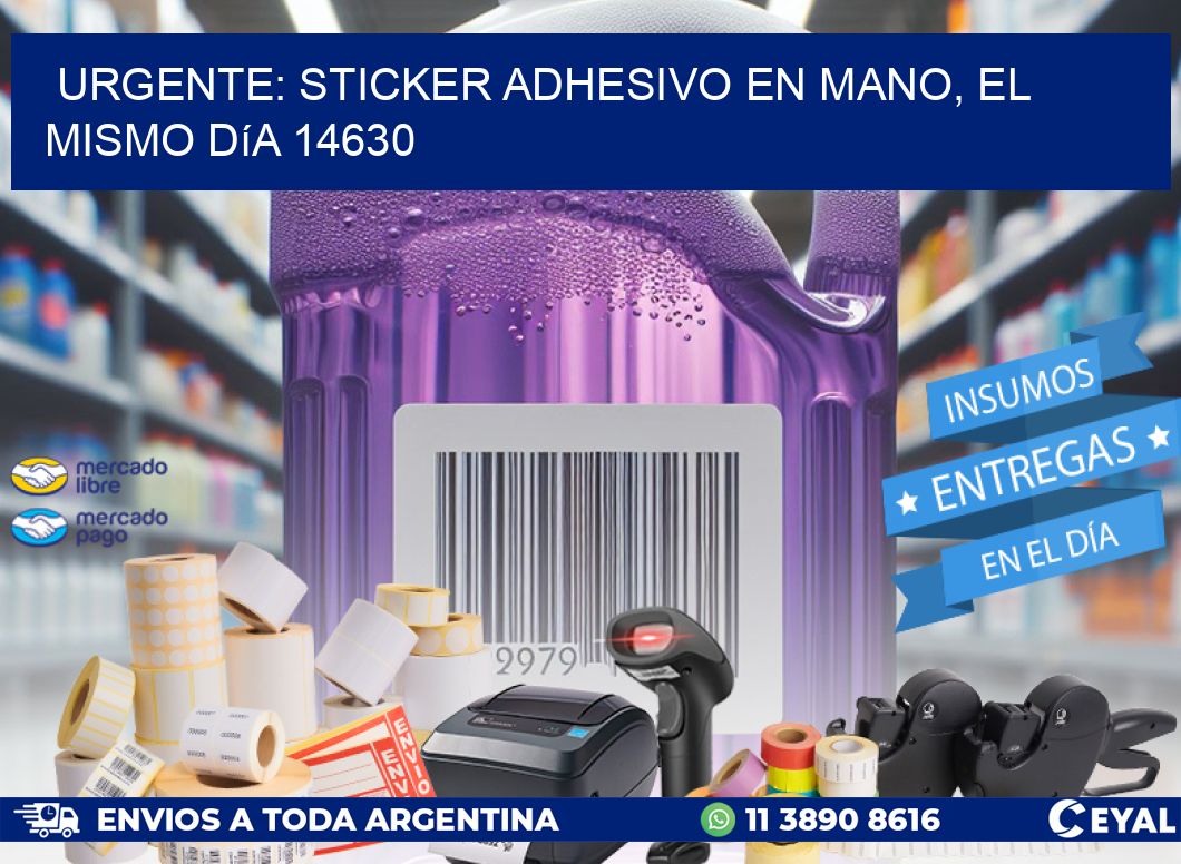 Urgente: Sticker adhesivo en Mano, el Mismo Día 14630