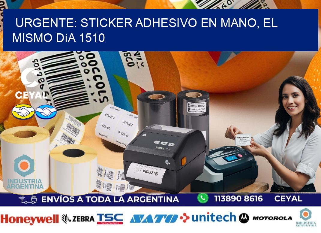 Urgente: Sticker adhesivo en Mano, el Mismo Día 1510