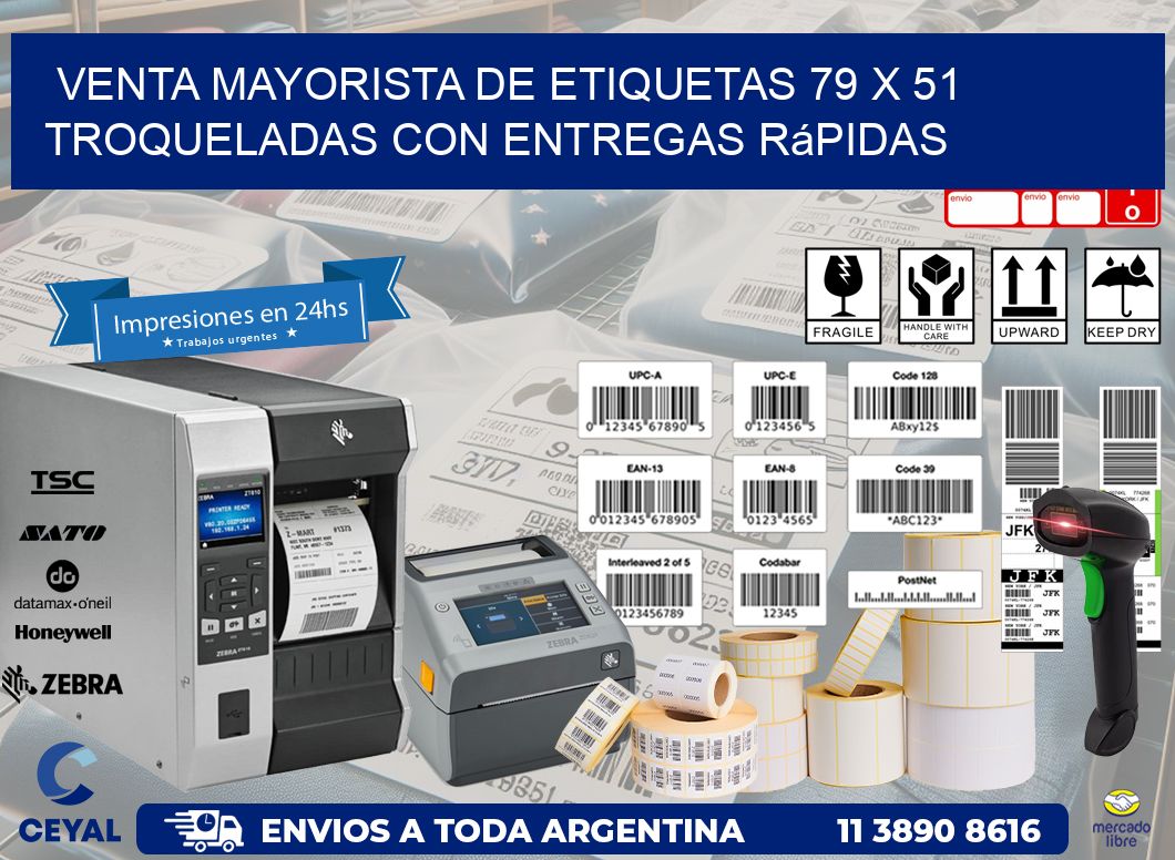 Venta mayorista de etiquetas 79 x 51 troqueladas con entregas rápidas