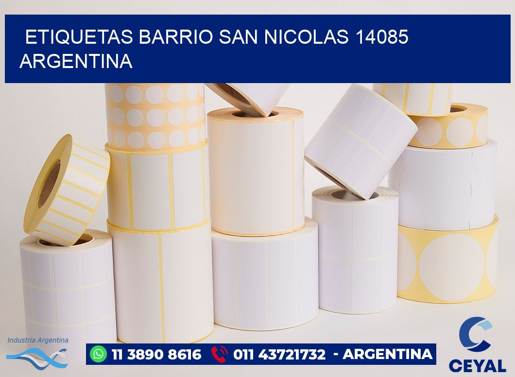 etiquetas barrio san nicolas 14085 argentina