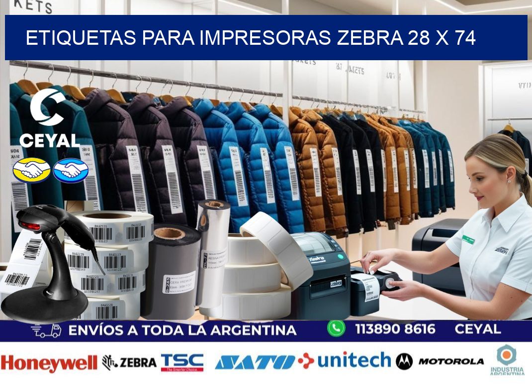 etiquetas para impresoras zebra 28 x 74