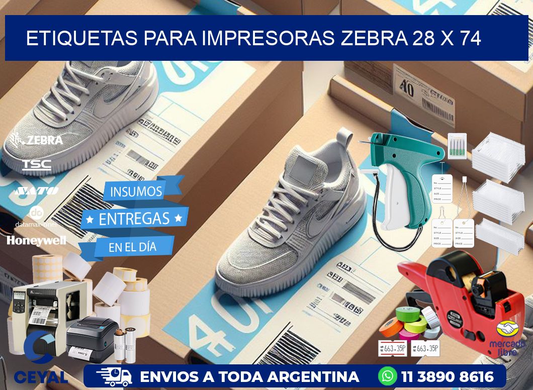 etiquetas para impresoras zebra 28 x 74