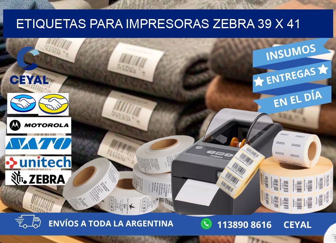 etiquetas para impresoras zebra 39 x 41