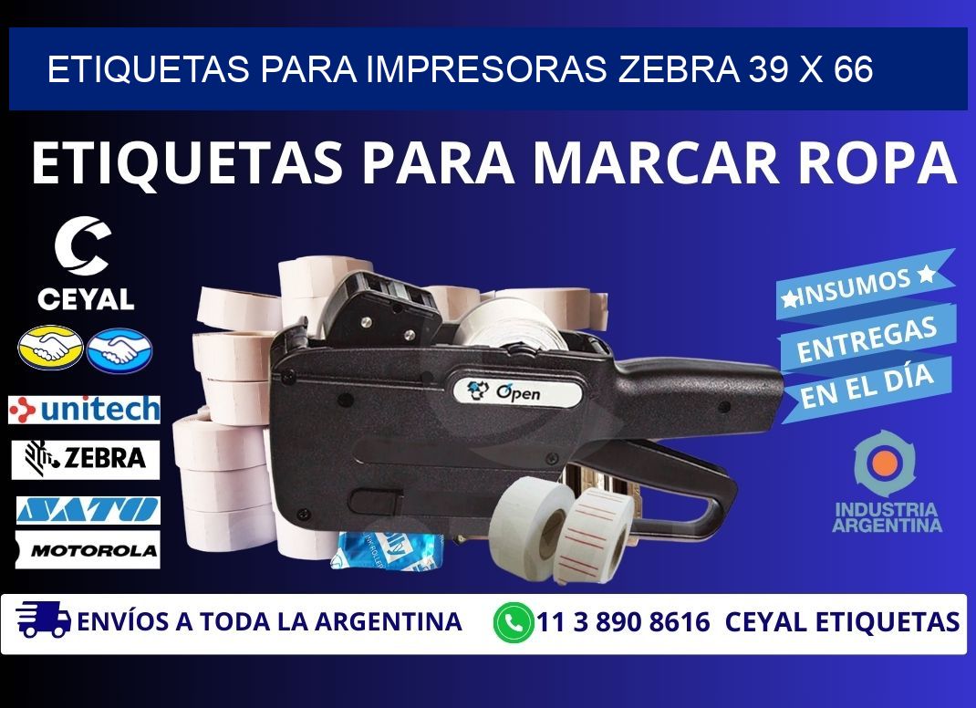 etiquetas para impresoras zebra 39 x 66
