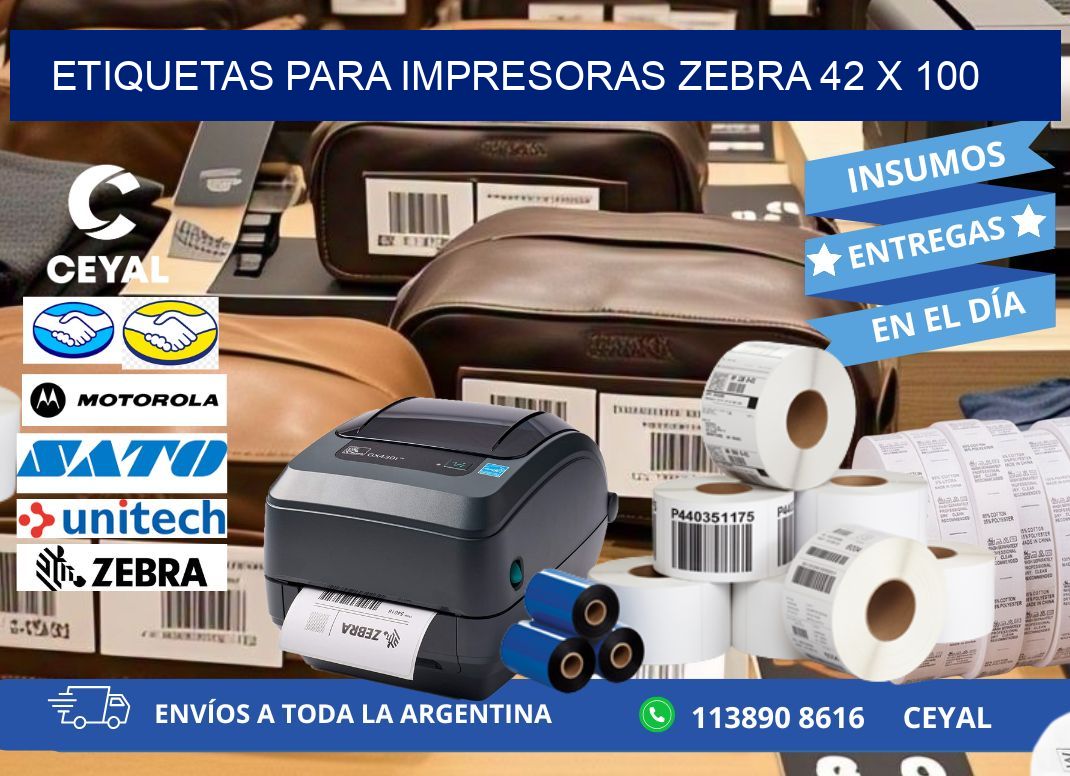 etiquetas para impresoras zebra 42 x 100