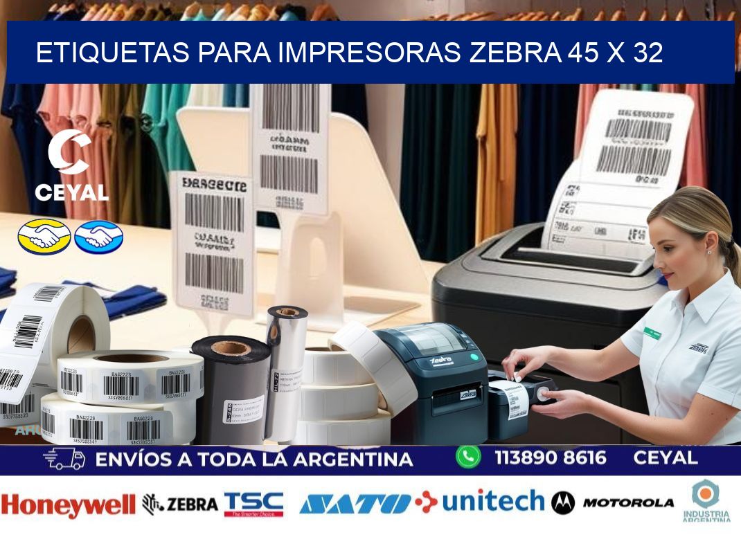 etiquetas para impresoras zebra 45 x 32
