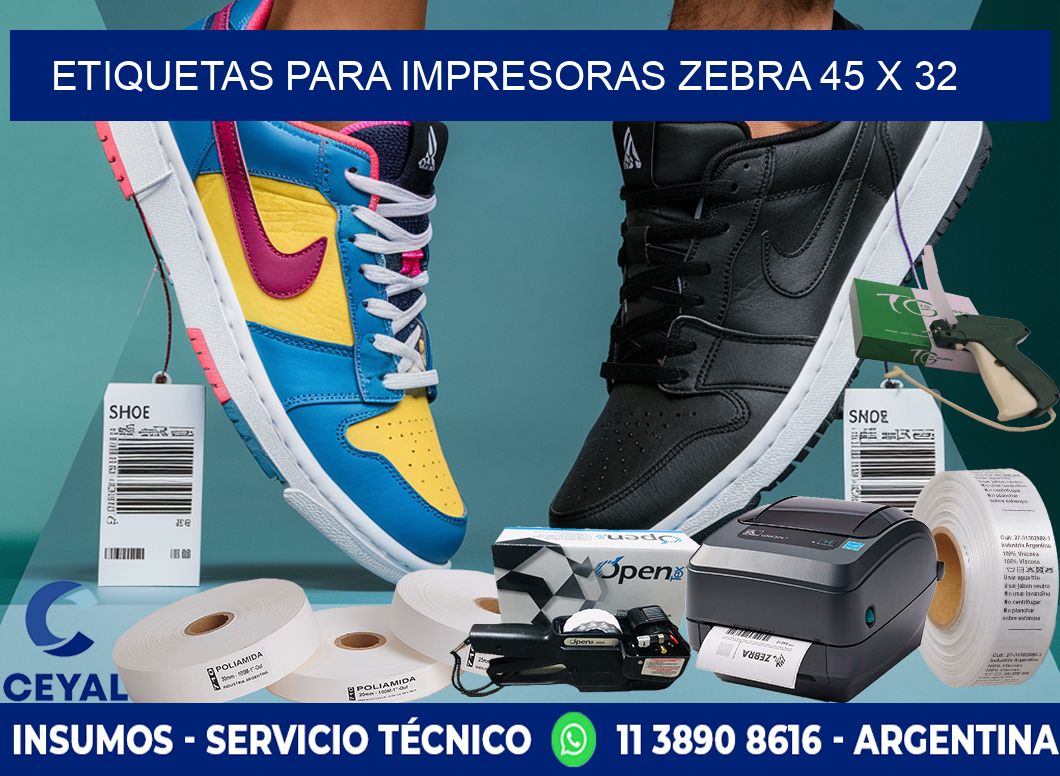 etiquetas para impresoras zebra 45 x 32