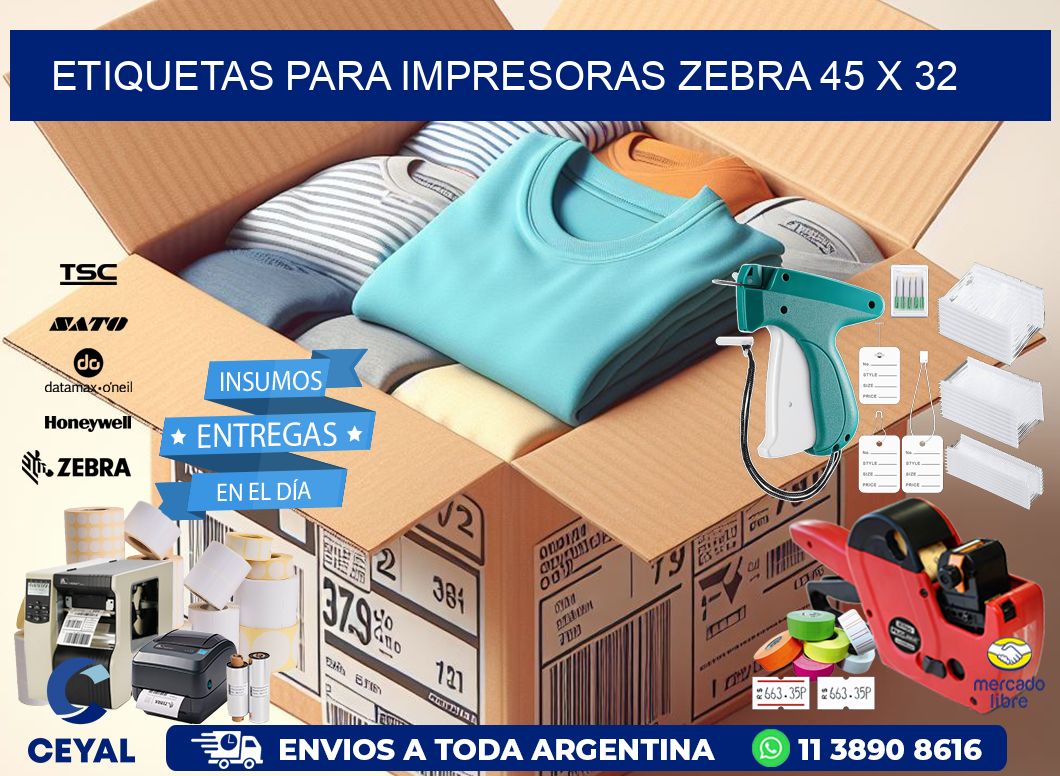etiquetas para impresoras zebra 45 x 32