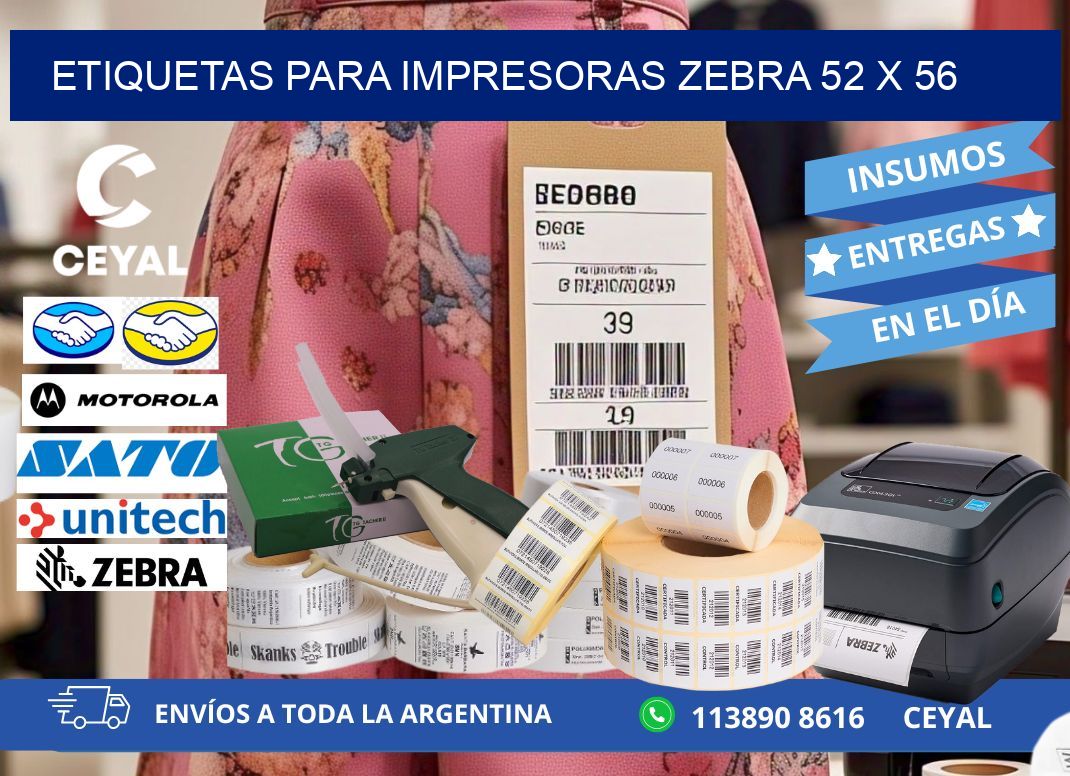 etiquetas para impresoras zebra 52 x 56