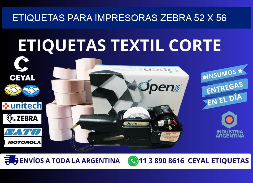 etiquetas para impresoras zebra 52 x 56