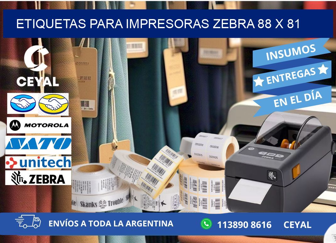etiquetas para impresoras zebra 88 x 81
