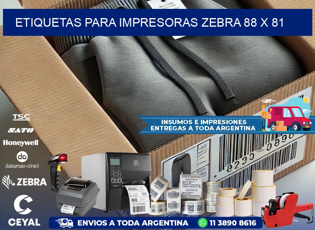 etiquetas para impresoras zebra 88 x 81