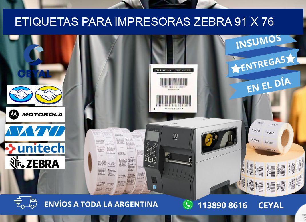 etiquetas para impresoras zebra 91 x 76