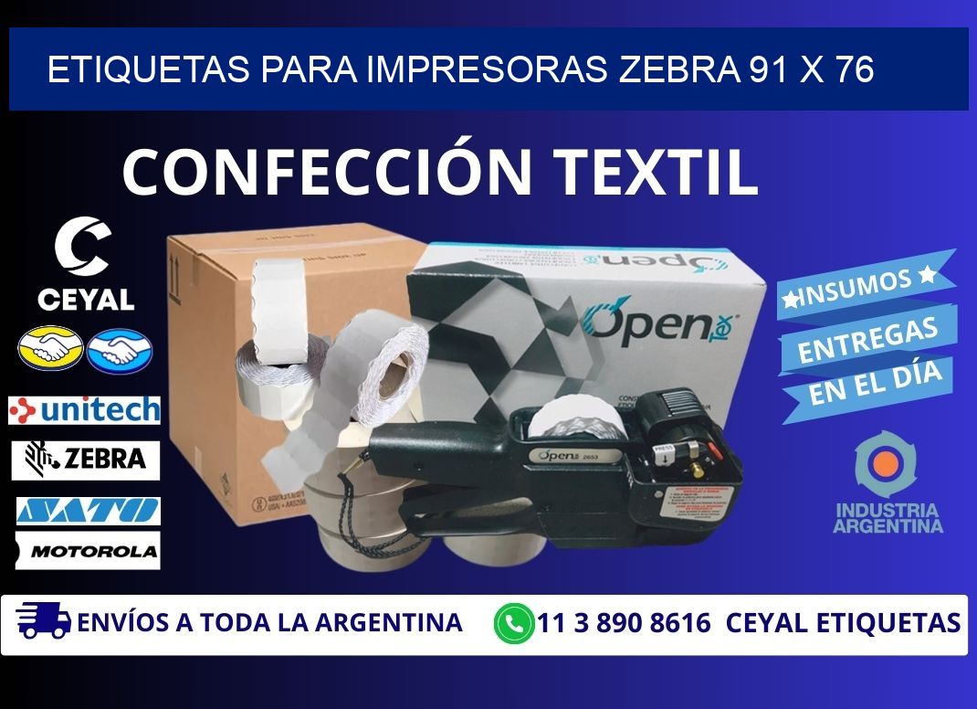 etiquetas para impresoras zebra 91 x 76