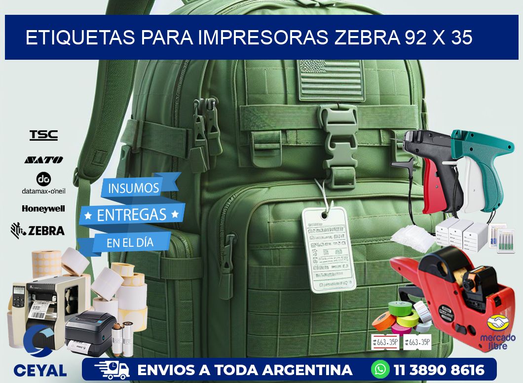 etiquetas para impresoras zebra 92 x 35