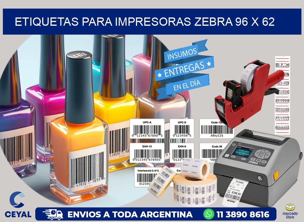 etiquetas para impresoras zebra 96 x 62