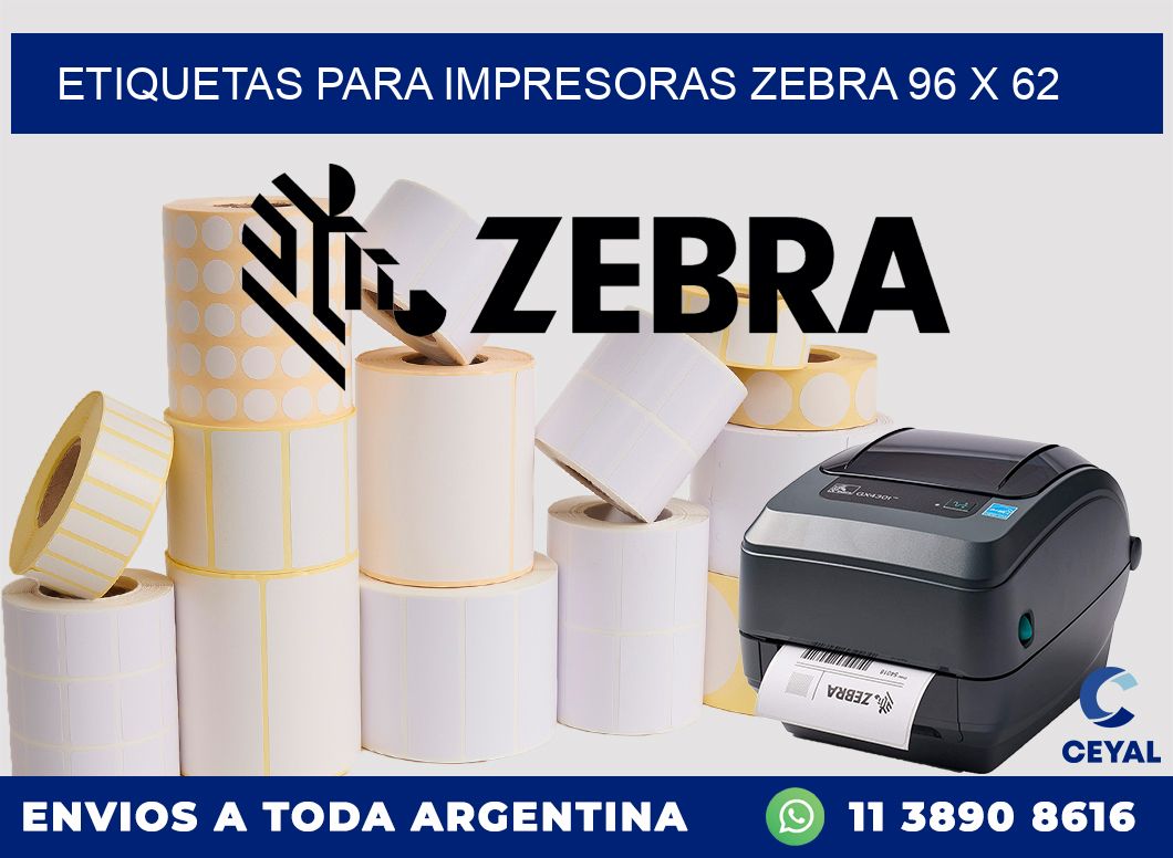 etiquetas para impresoras zebra 96 x 62