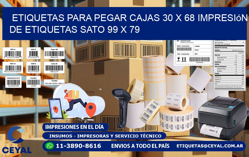 etiquetas para pegar cajas 30 x 68 impresión de etiquetas sato 99 x 79