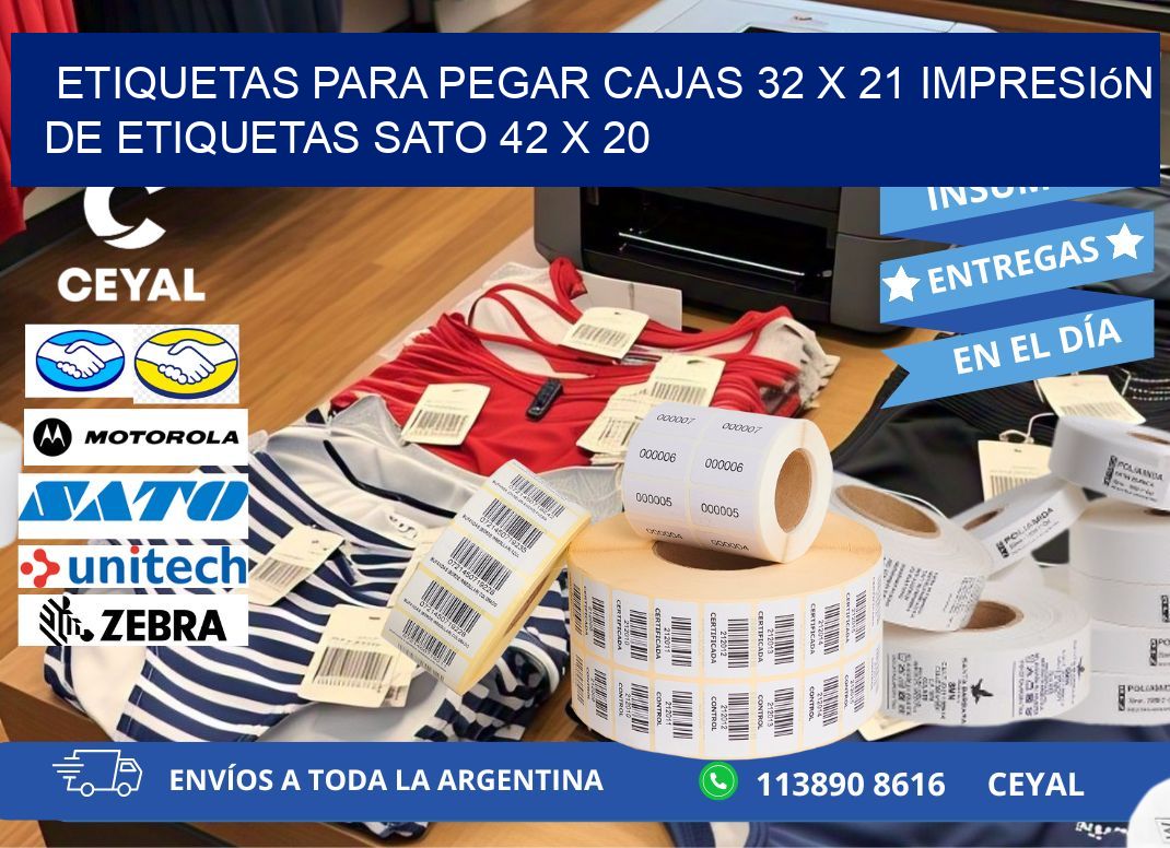 etiquetas para pegar cajas 32 x 21 impresión de etiquetas sato 42 x 20