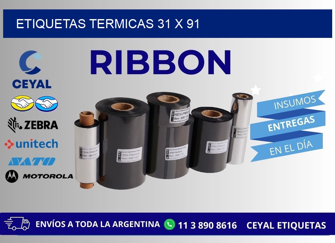 etiquetas termicas 31 x 91