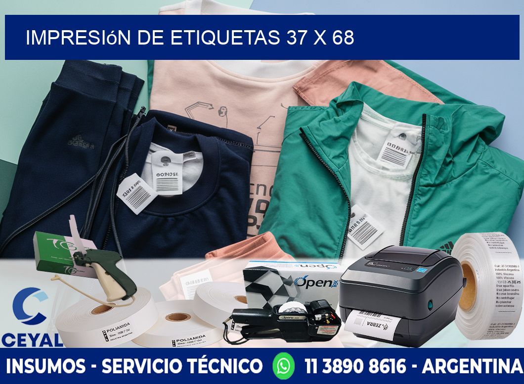 impresión de etiquetas 37 x 68