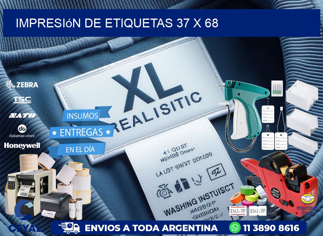 impresión de etiquetas 37 x 68