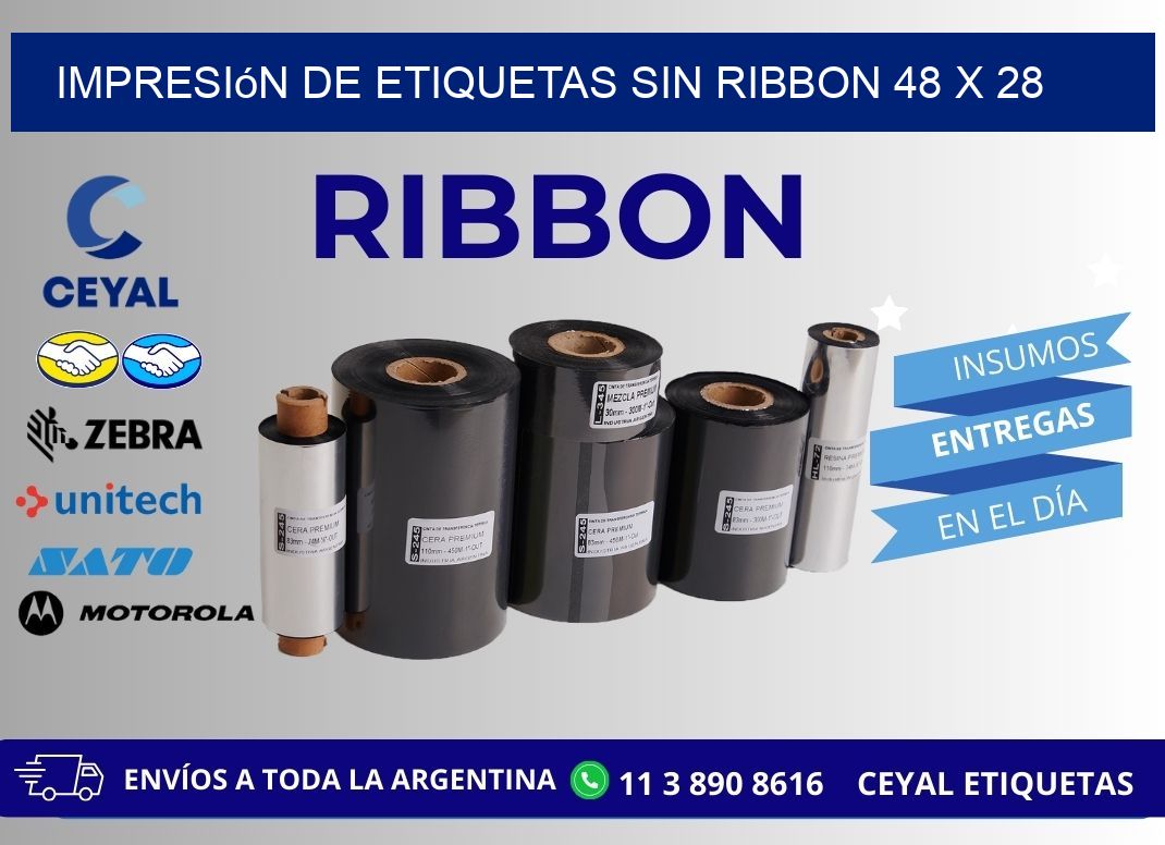 impresión de etiquetas sin ribbon 48 x 28