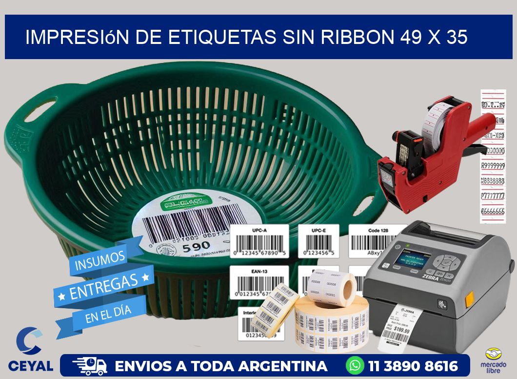 impresión de etiquetas sin ribbon 49 x 35