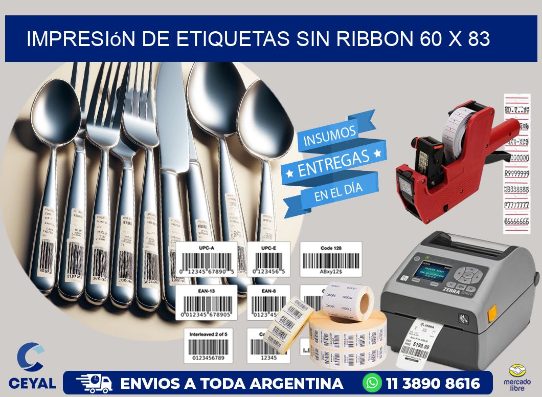 impresión de etiquetas sin ribbon 60 x 83