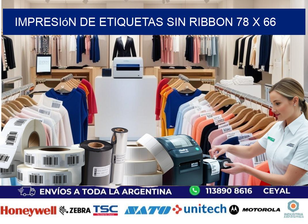 impresión de etiquetas sin ribbon 78 x 66