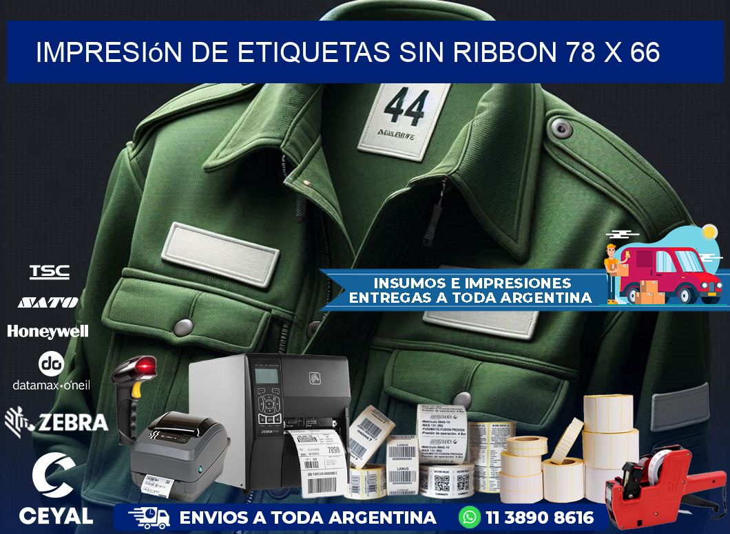 impresión de etiquetas sin ribbon 78 x 66