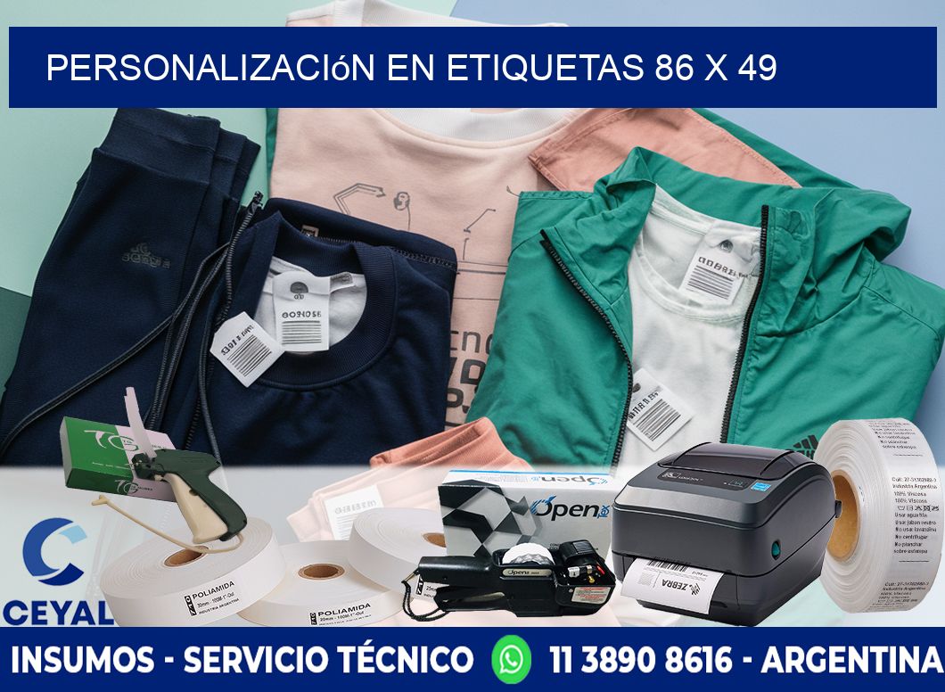 personalización en etiquetas 86 x 49