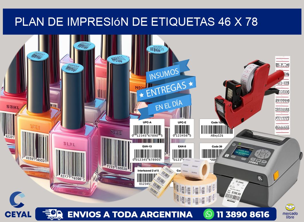 plan de impresión de etiquetas 46 x 78