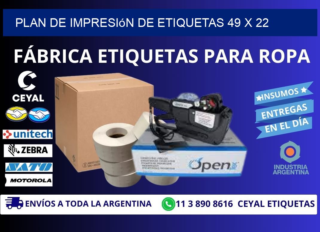 plan de impresión de etiquetas 49 x 22