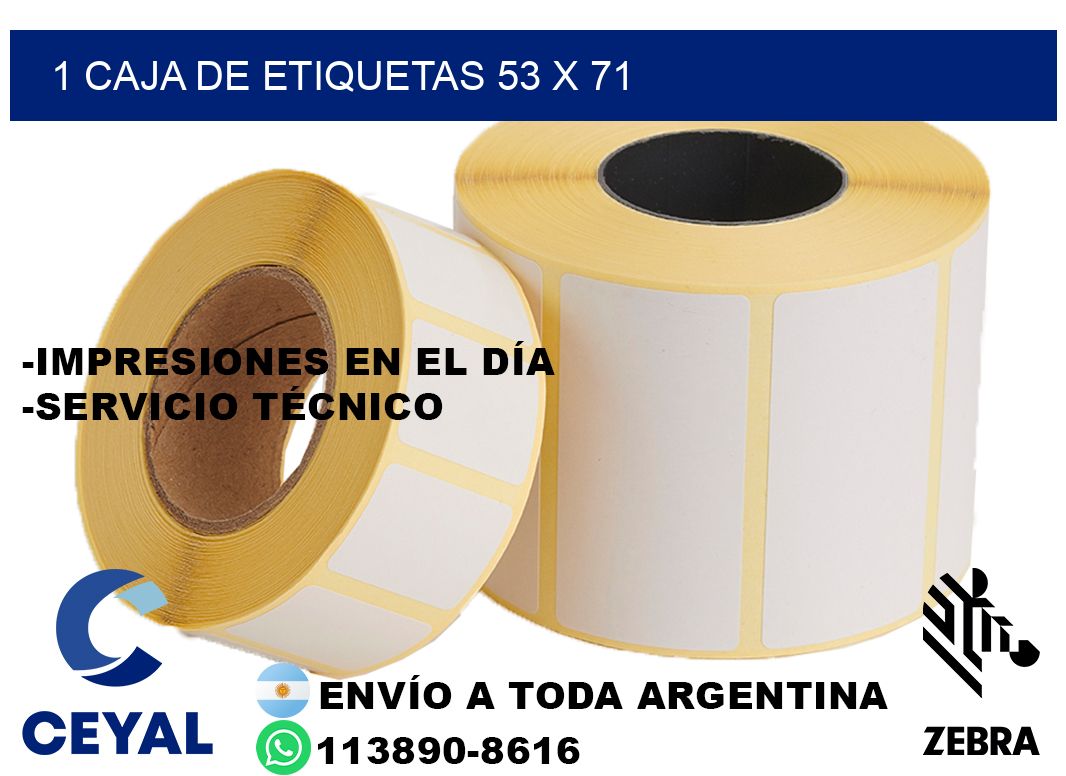 1 caja de etiquetas 53 x 71