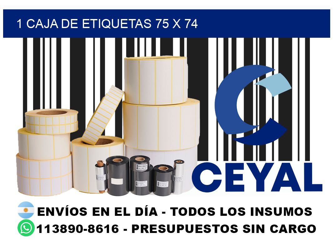 1 caja de etiquetas 75 x 74