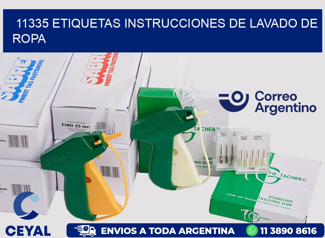 11335 etiquetas instrucciones de lavado de ropa