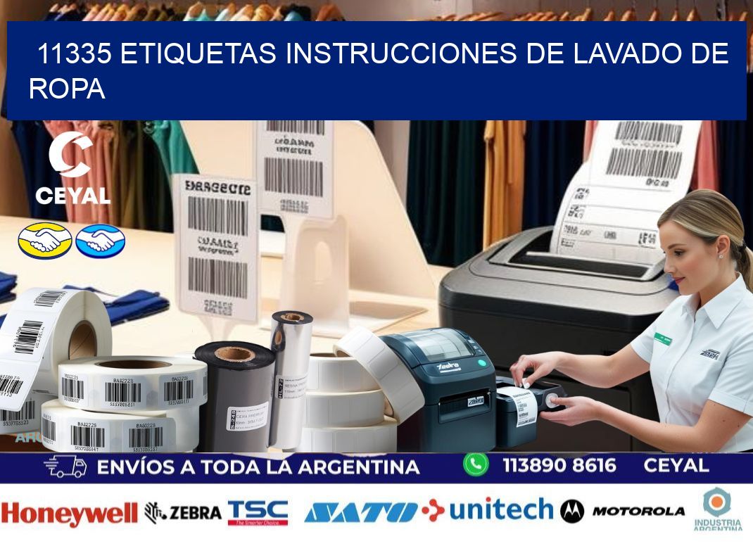 11335 etiquetas instrucciones de lavado de ropa