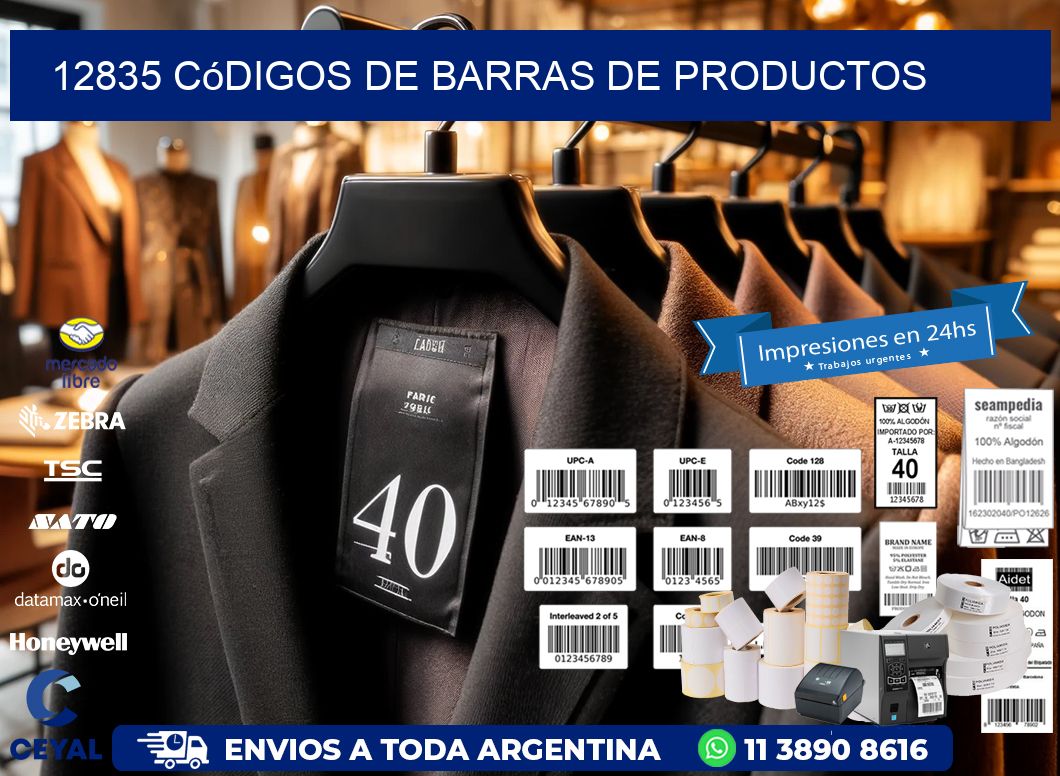 12835 Códigos de barras de productos