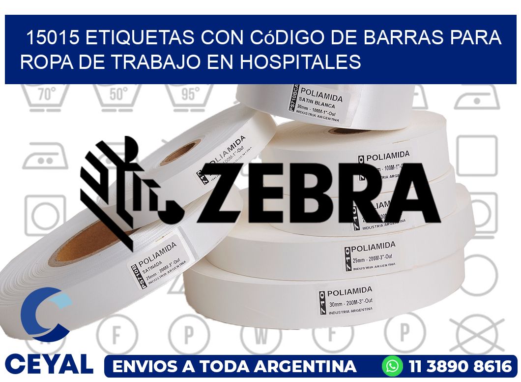 15015 Etiquetas con código de barras para ropa de trabajo en hospitales