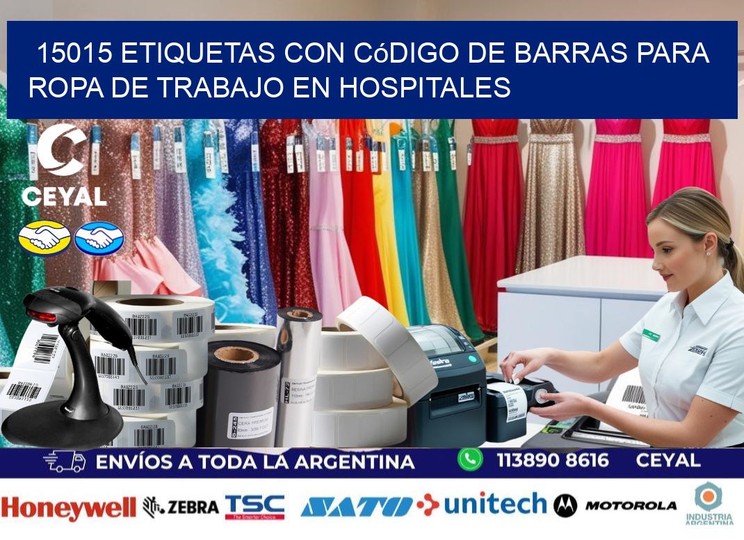 15015 Etiquetas con código de barras para ropa de trabajo en hospitales