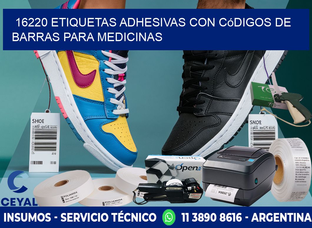 16220 etiquetas adhesivas con códigos de barras para medicinas