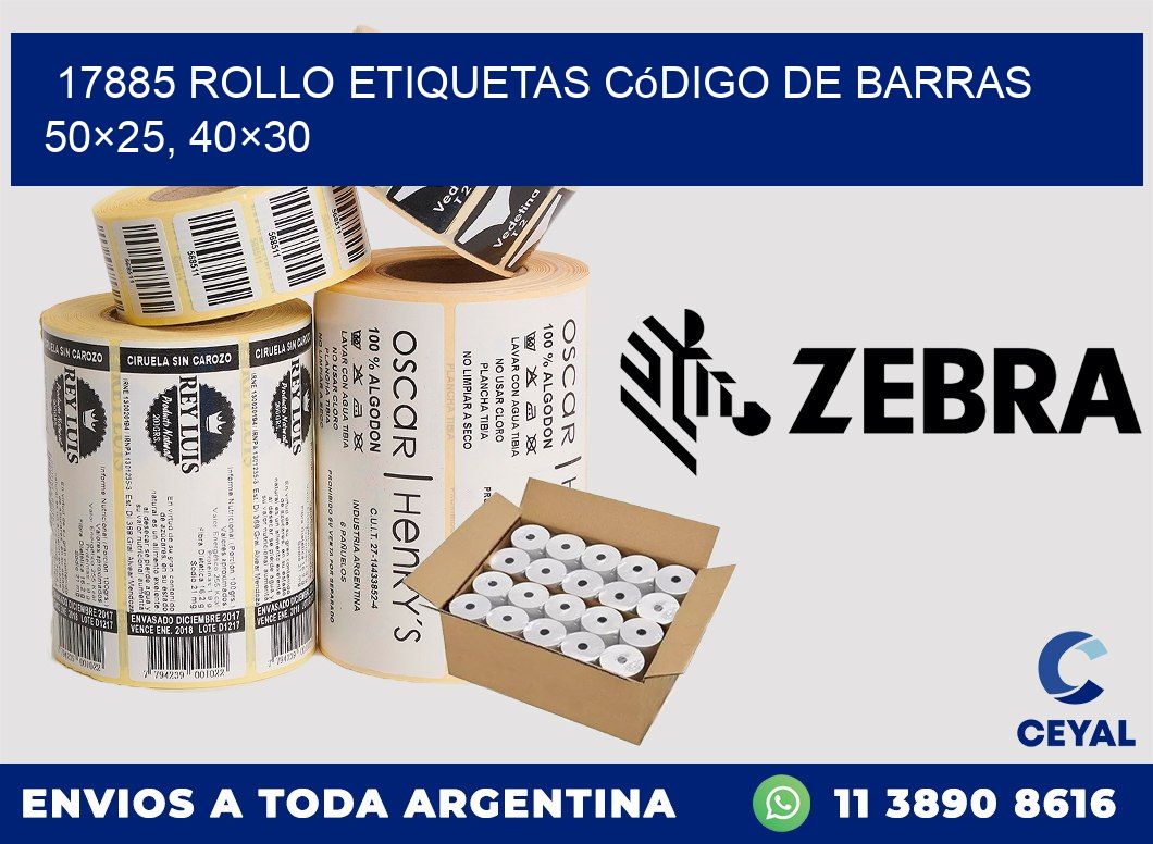 17885 rollo etiquetas código de barras 50×25, 40×30